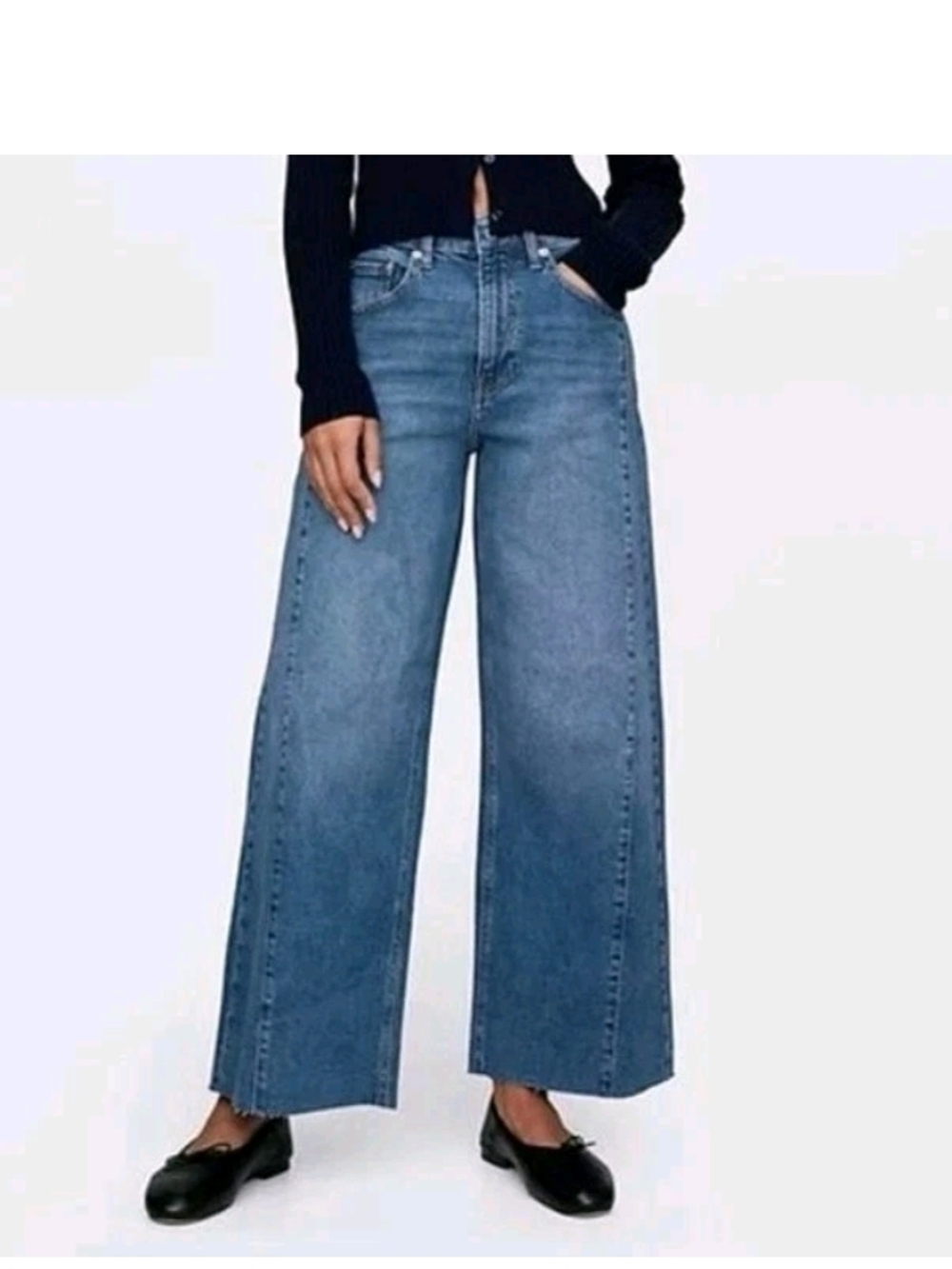 GAP High Rise Stride Angle Wide Leg Jeans Stretch Women's Size 12 Short NWT